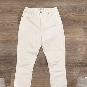 Abercrombie & Fitch Cream High-Rise Jeans